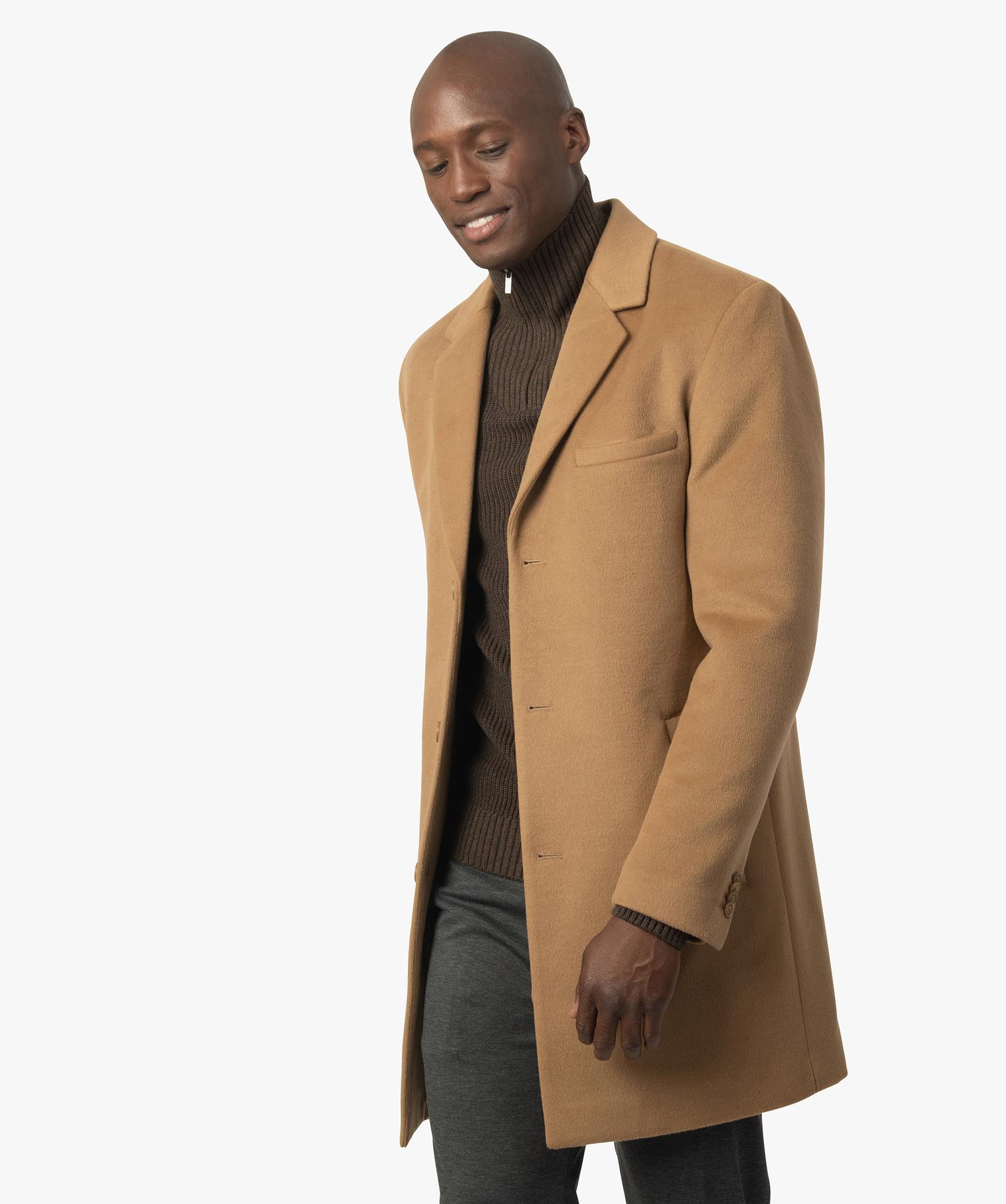 Men’s Classic Camel Wool Coat – Timeless Elegance - Image 5