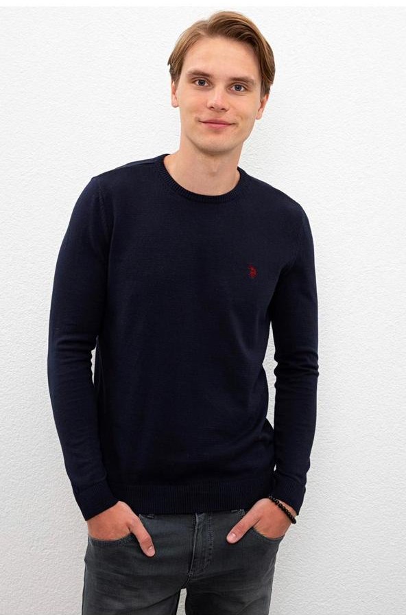 Men’s Classic Logo Crewneck Sweater – Navy Blue